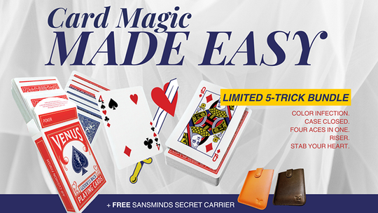 Card Magic Made Easy: Limited 5 - Trick Bundle (Brown or Black) by SansMinds