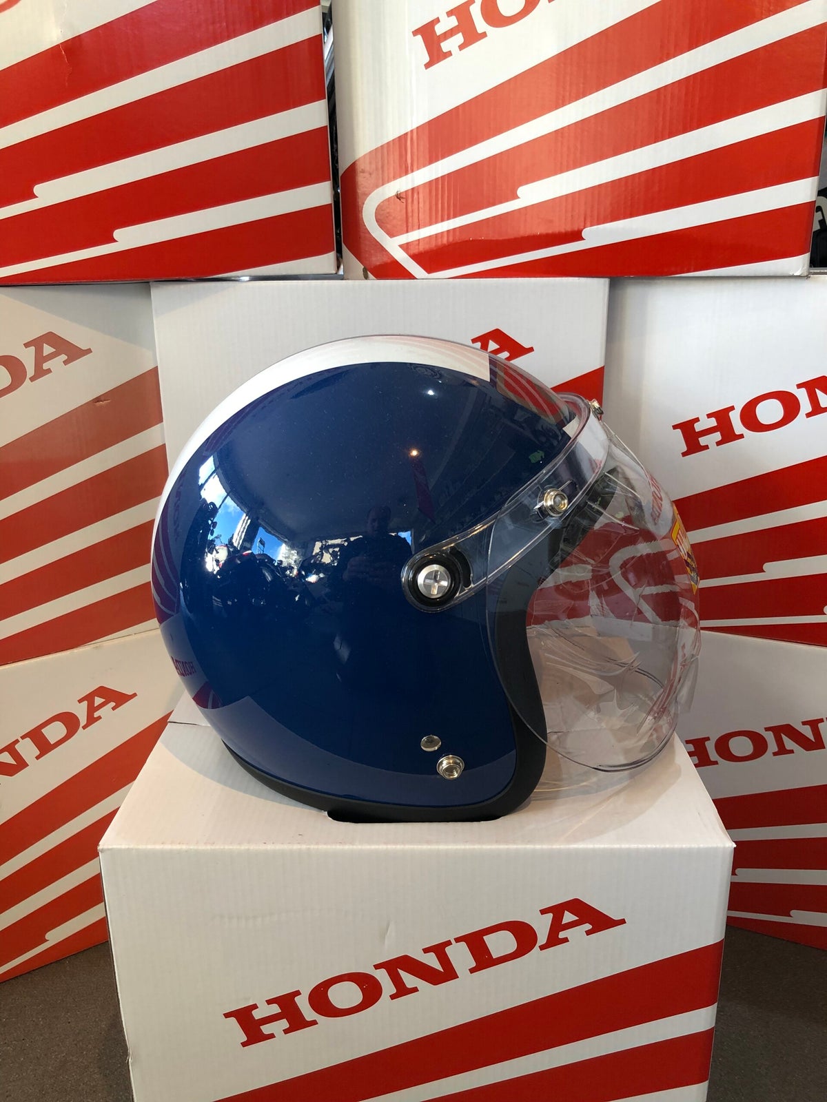 Honda Cub Helmet 60Th Anniversary Blue/White | corky-parts.be