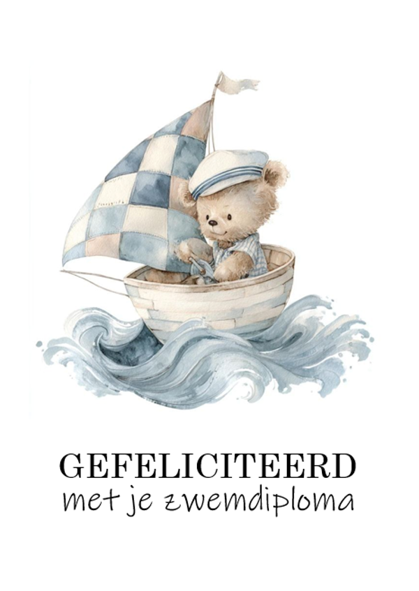 Wenskaart 'zwemdiploma'