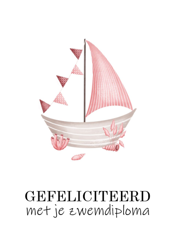 Wenskaart 'zwemdiploma'