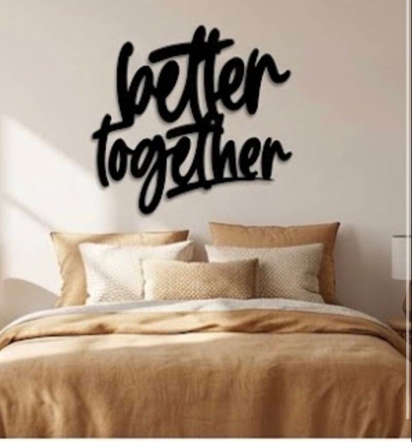 2D Flat, 1pc 2D Flat Statue Wall Decor Art Decor Painting, "Better Together" Themed,
