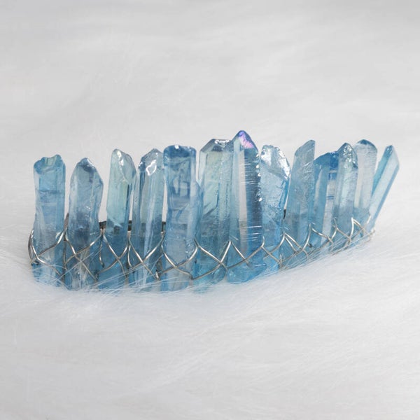 Blue Glass Crystal hair clip