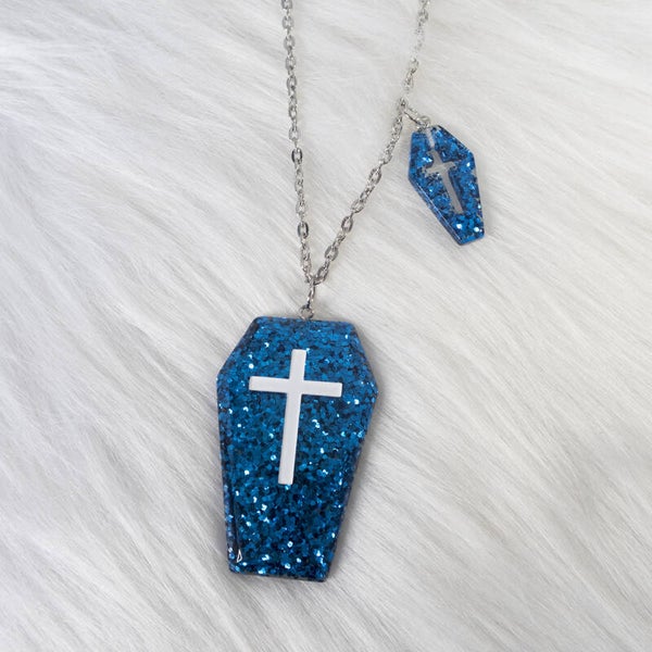 Blue Coffin necklace