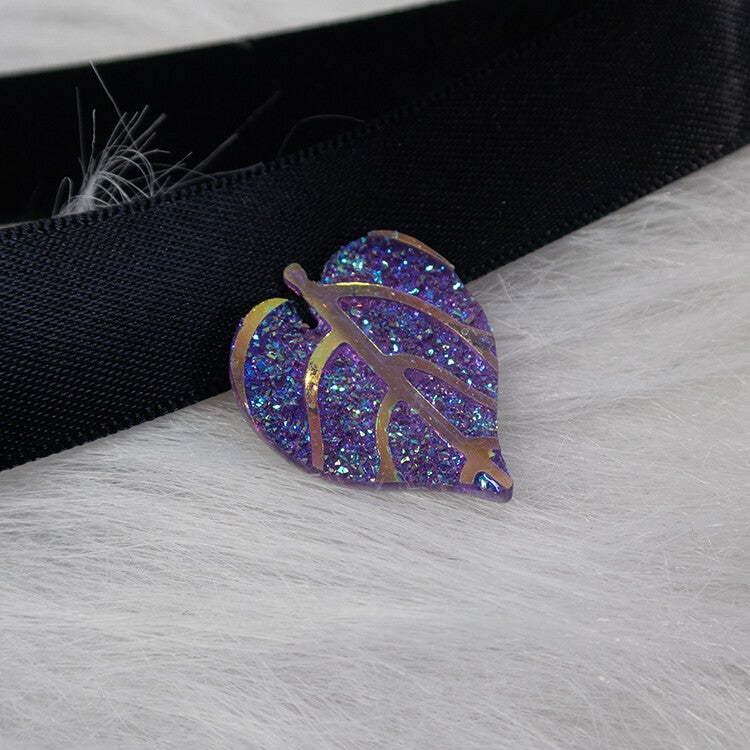 Mystic Leaf Ribbon Choker (purple)