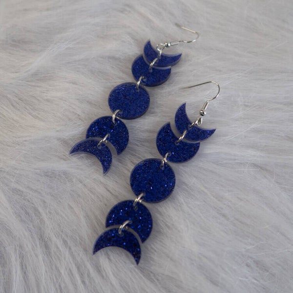 Moon Cycle Earrings – Purple