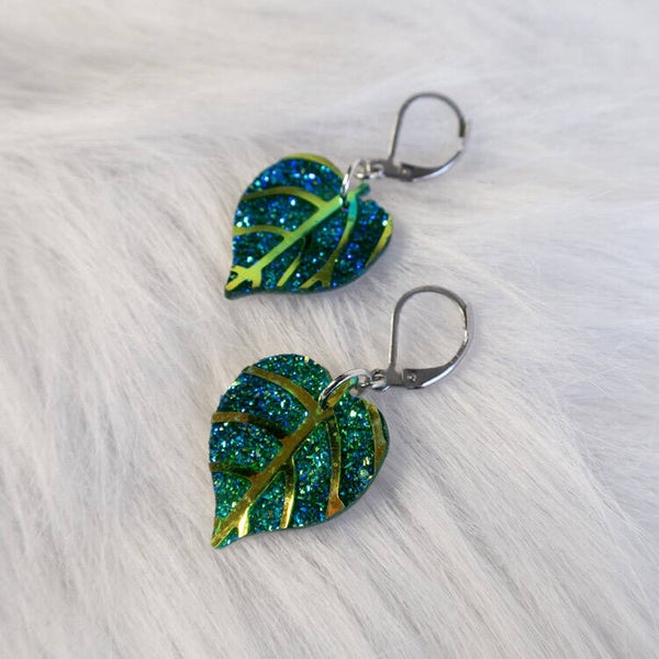Mystic Leaf Earrings - Green