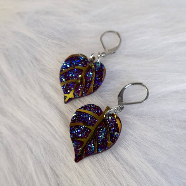 Mystic Leaf Earrings - Red