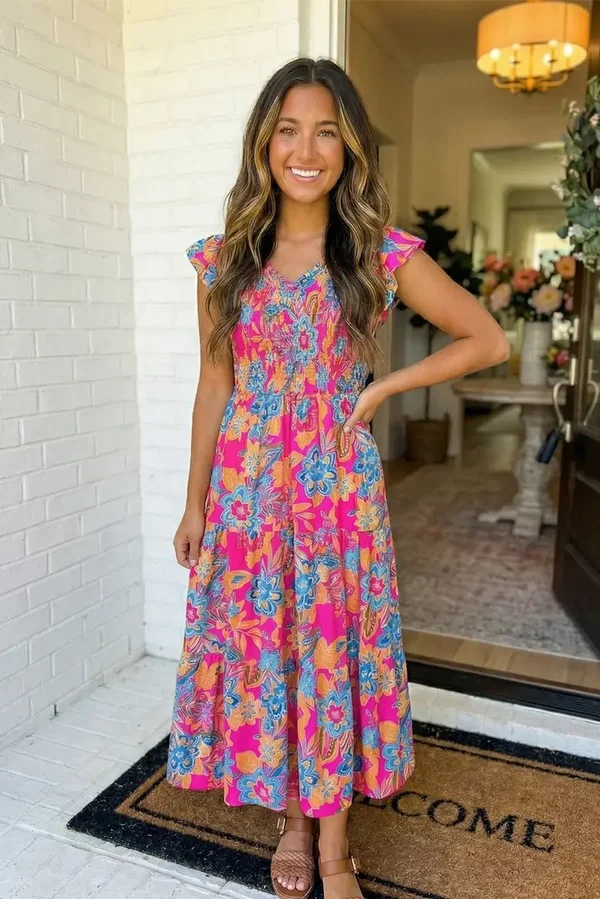 Boho Floral Maxi Dress