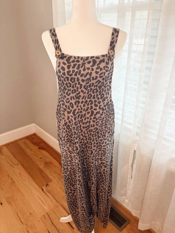 Leopard Sleeveless Urban Ribbed Jumpsuit