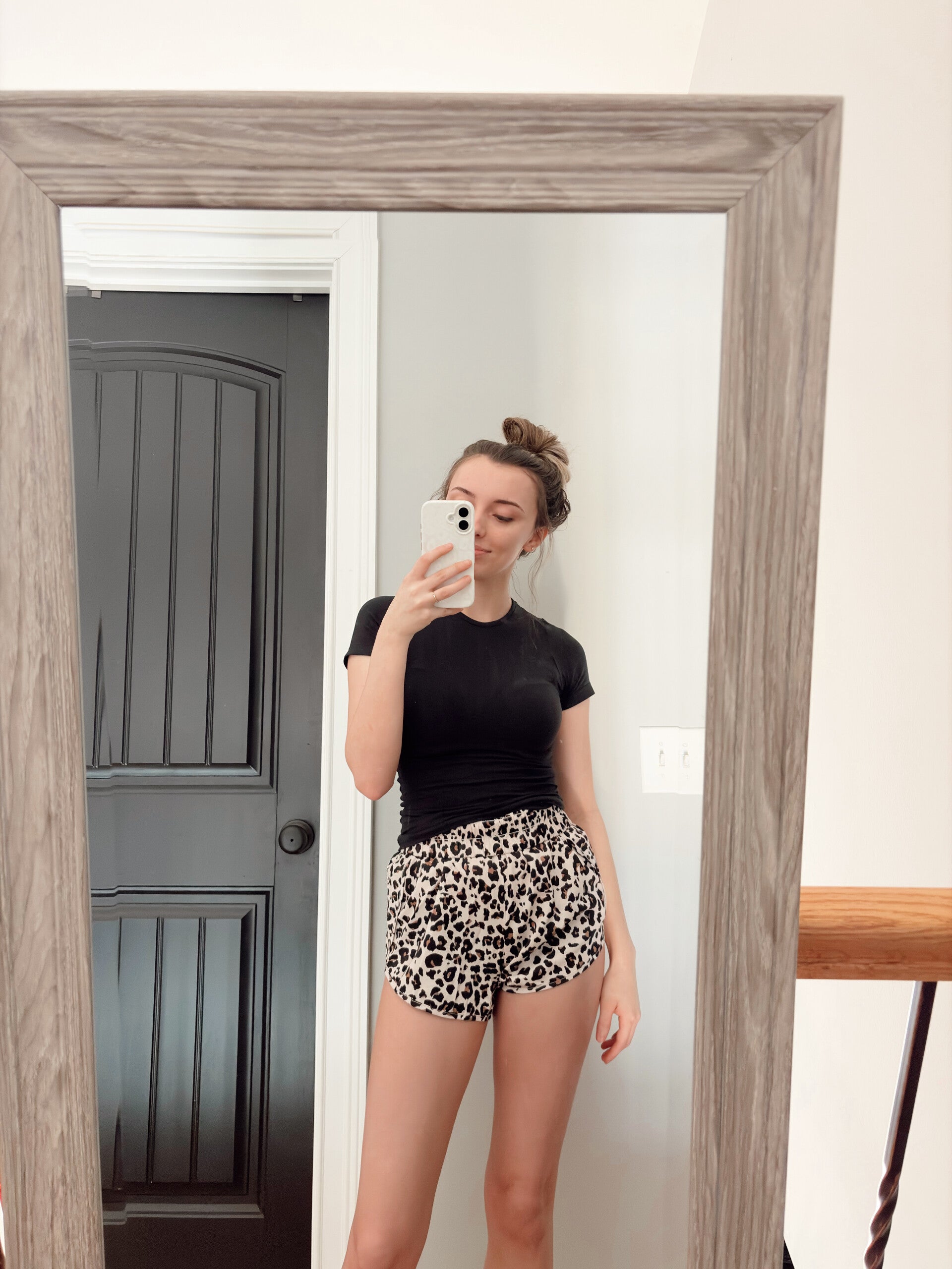 Leopard Print Athletic Shorts