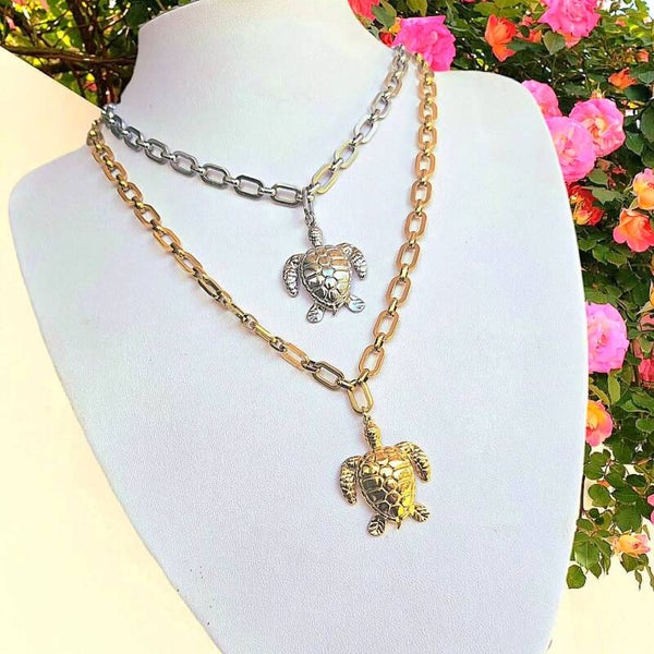 Rvs Turtle ketting