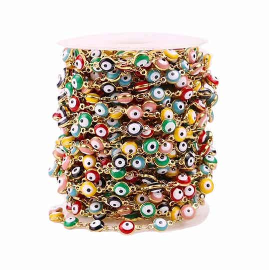 Rvs coloreyes jasseron, goud