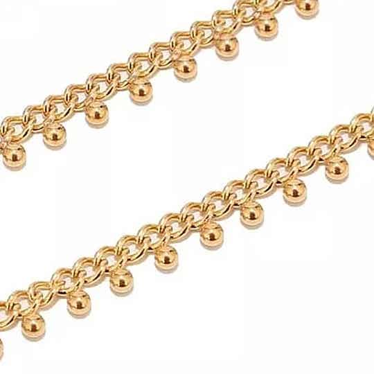 Rvs jasseron bolletjes, goud