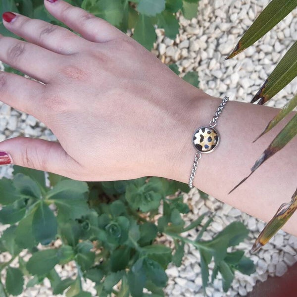 Rvs armbandje met panterprint 