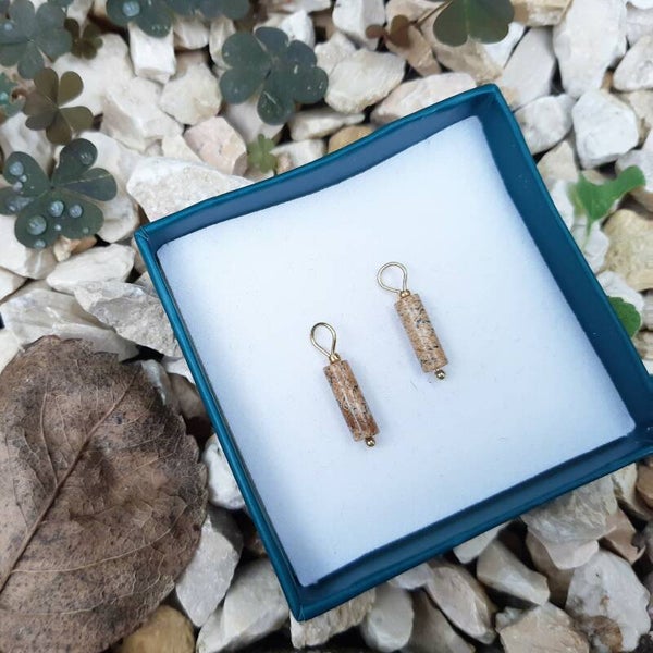 Losse natuursteen bedels, picture jaspis 