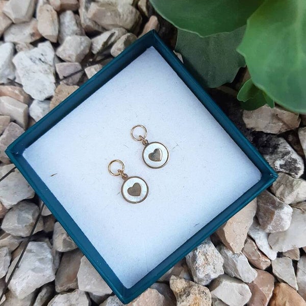 Rvs hartbedels parelmoer goud