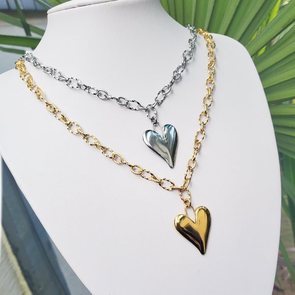 Rvs heartchain ketting
