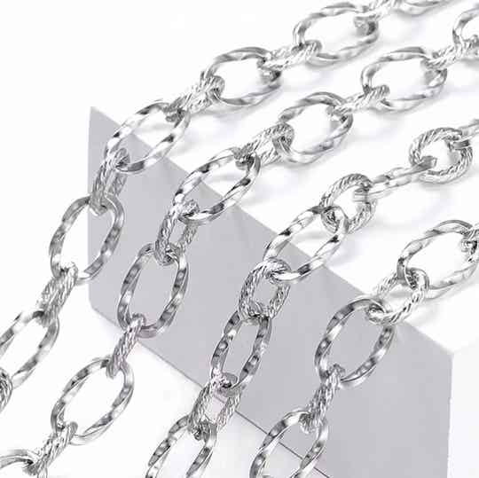 Rvs anker jasseron, zilver