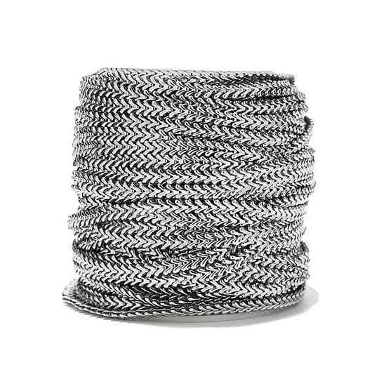 Rvs fishbone jasseron, zilver