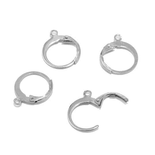 Rvs basis oorbellen, zilver