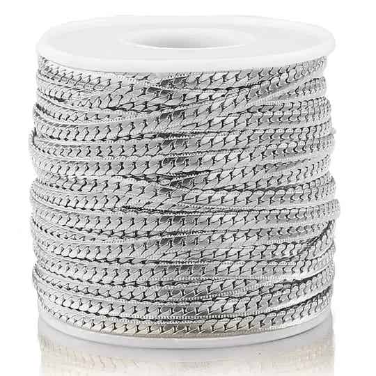 Rvs snake skin jasseron, zilver