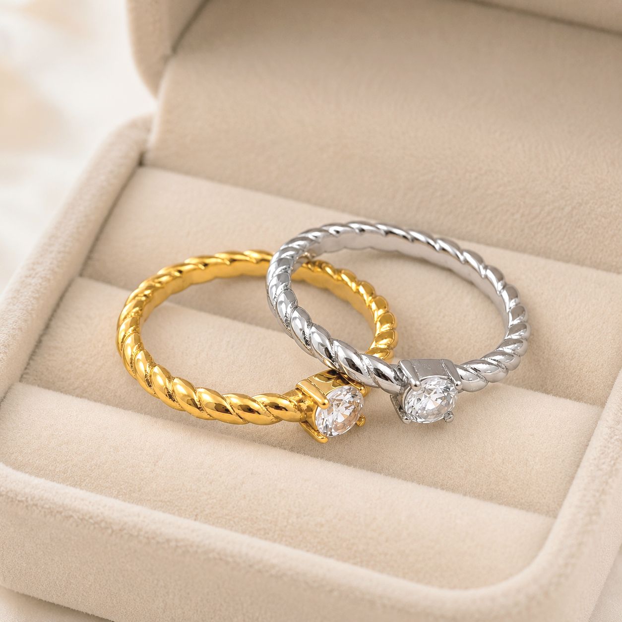 Rvs ring, Small stone
