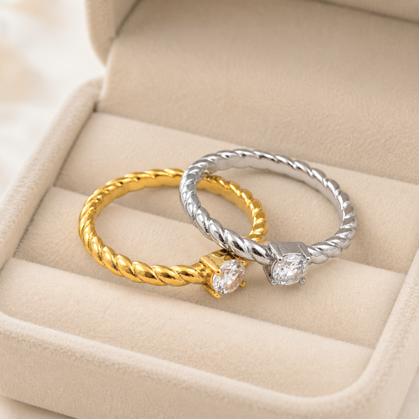 Rvs ring, Small stone