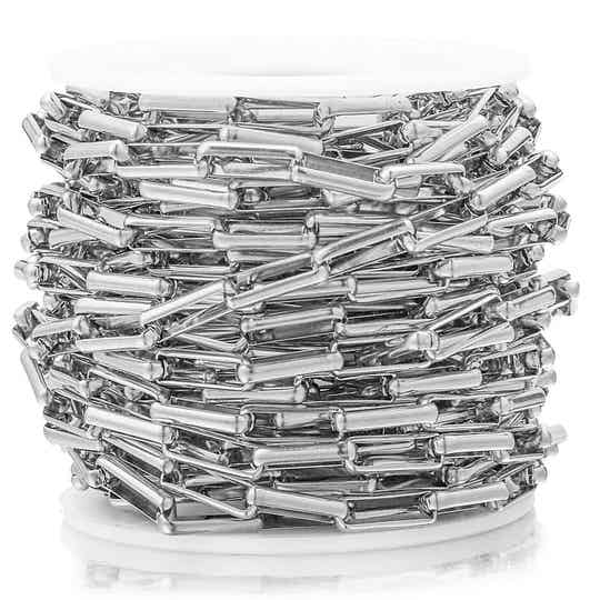 Rvs dikke schakeljasseron, zilver