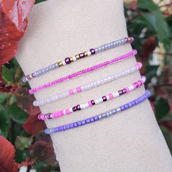 Setje rocailles armbandjes, roze