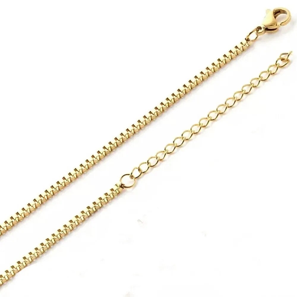 Rvs ketting box schakel, goud