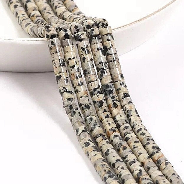 Natuursteen disc kralen, dalmatier jaspis