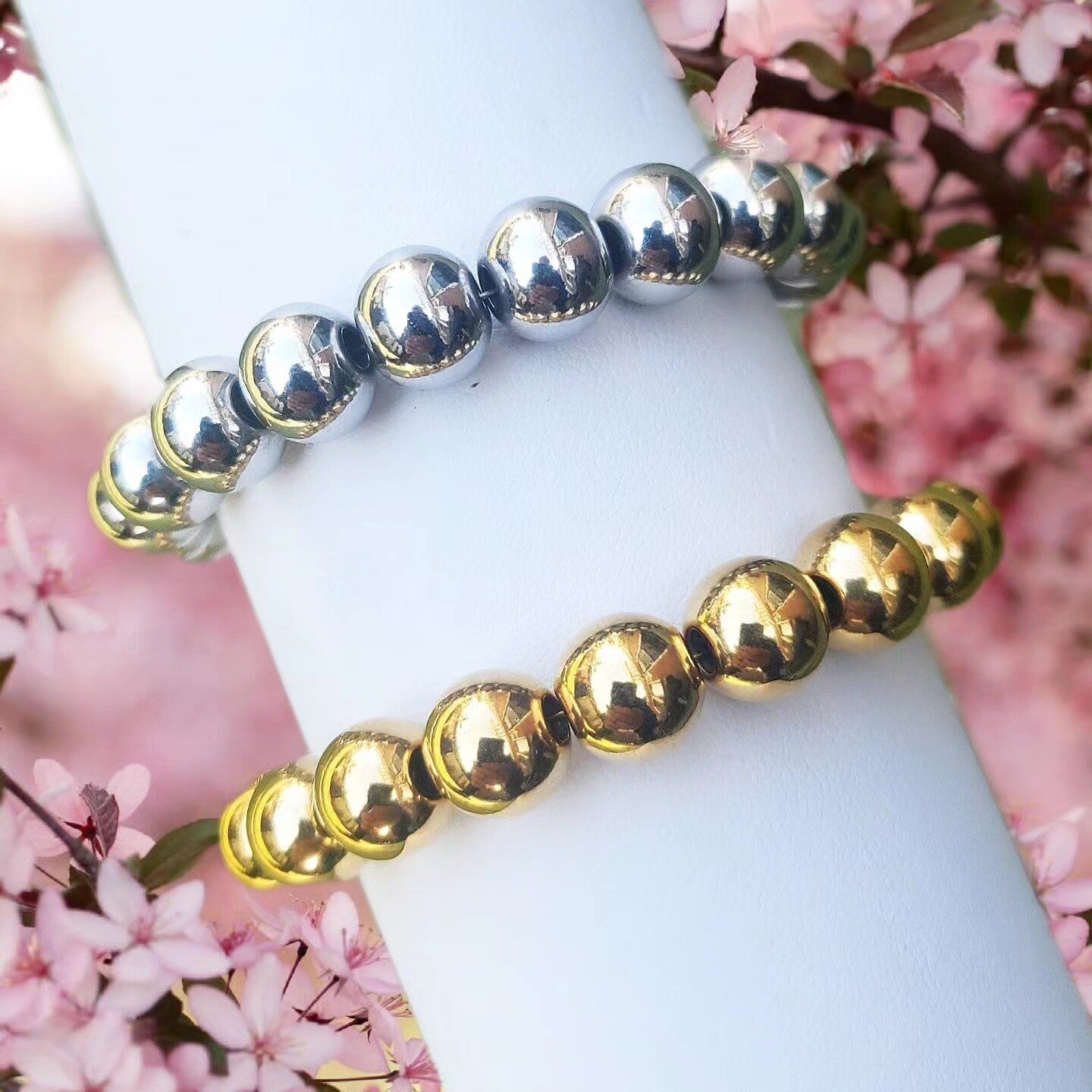 Rvs 'big balls' armband, 10 mm