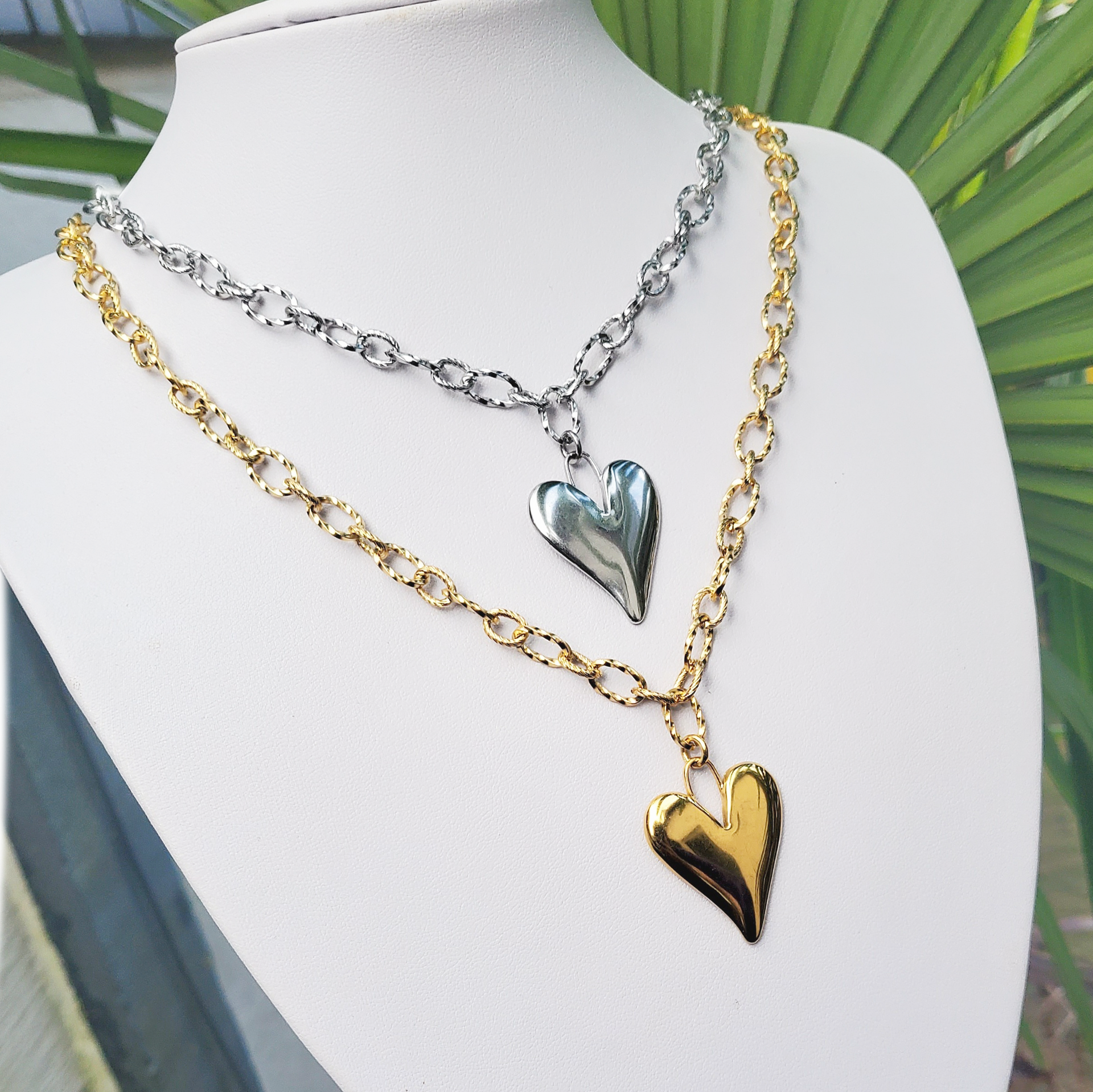 Rvs heartchain ketting
