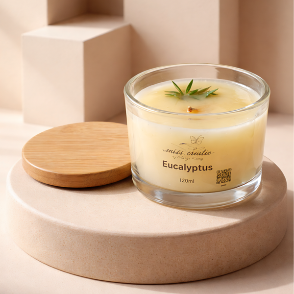 Eucalyptus Kerze aus Sheabutter Wachs