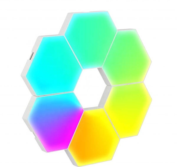 Hexagon LED Garage Verlichting – RGB Hexagon LED Panelen – Wandlamp Binnen – Auto Werkplaats – Detailing – 8 Panelen