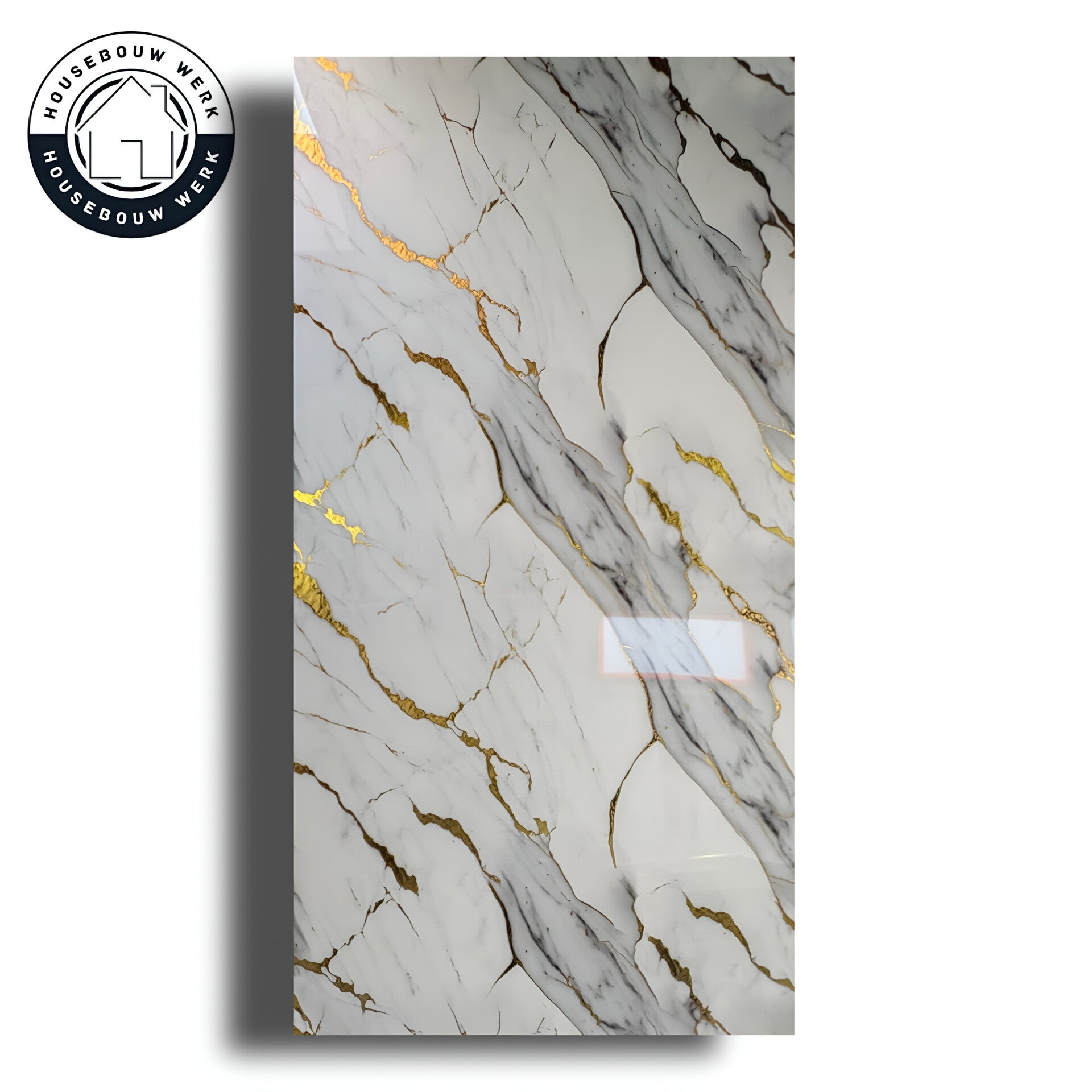 PVC Marmerlook Wandpaneel Calacatta Gold Shadow Glans – SMA (Saudi Marble Alternative)