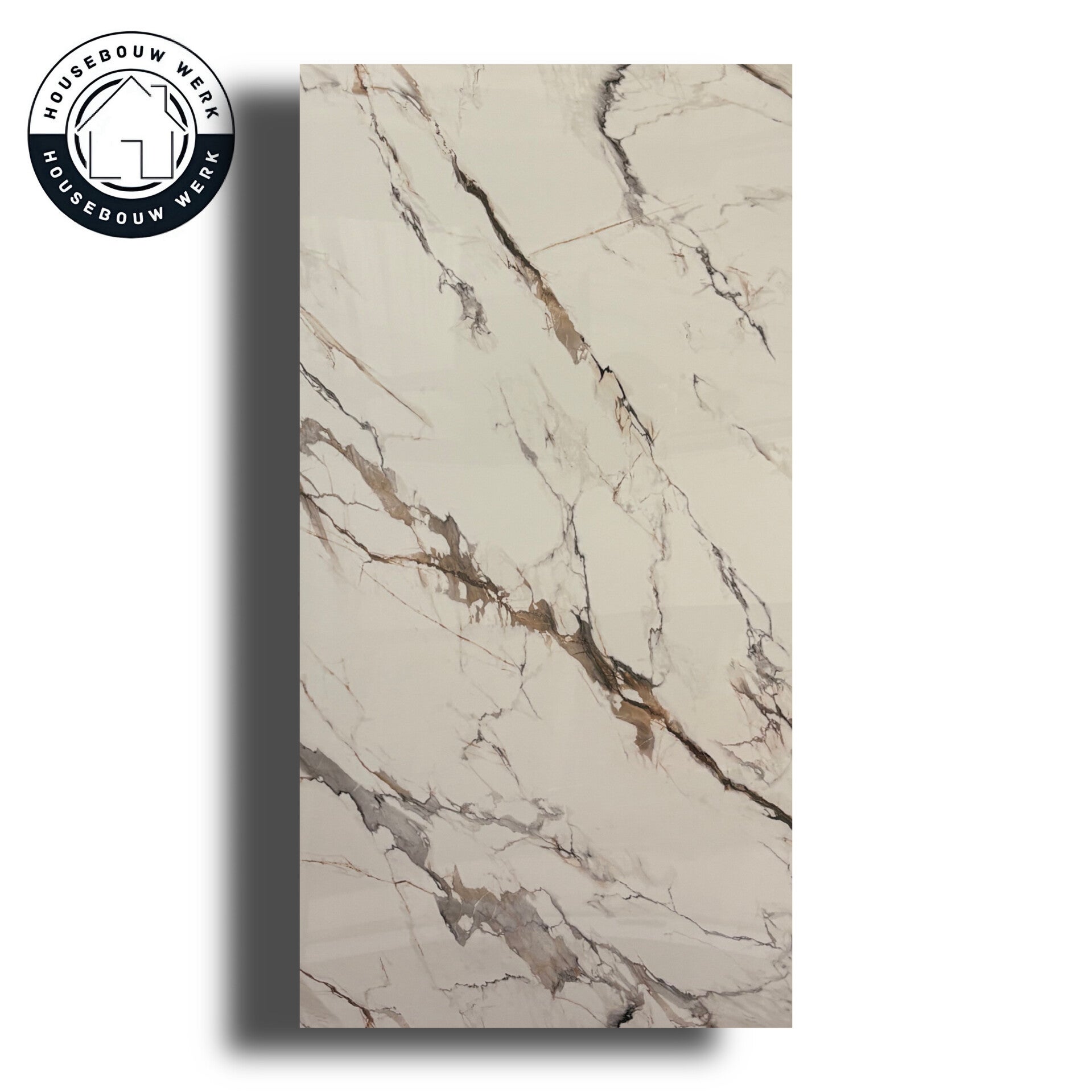 PVC Marmerlook Wandpaneel Calacatta Oliva Glans – SMA (Saudi Marble Alternative)