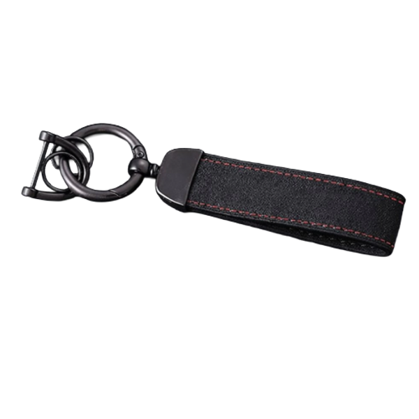 Sleutelhanger – Geschikt voor Audi Sleutels – Premium Autosleutel Houder – Zwart met Rode Stiksels – Auto Accessoire