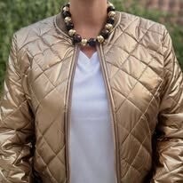 Veste Bomber Matelassée Satinée BRONZE