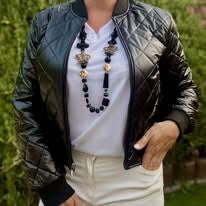 Veste Bomber Matelassée Satinée NOIRE