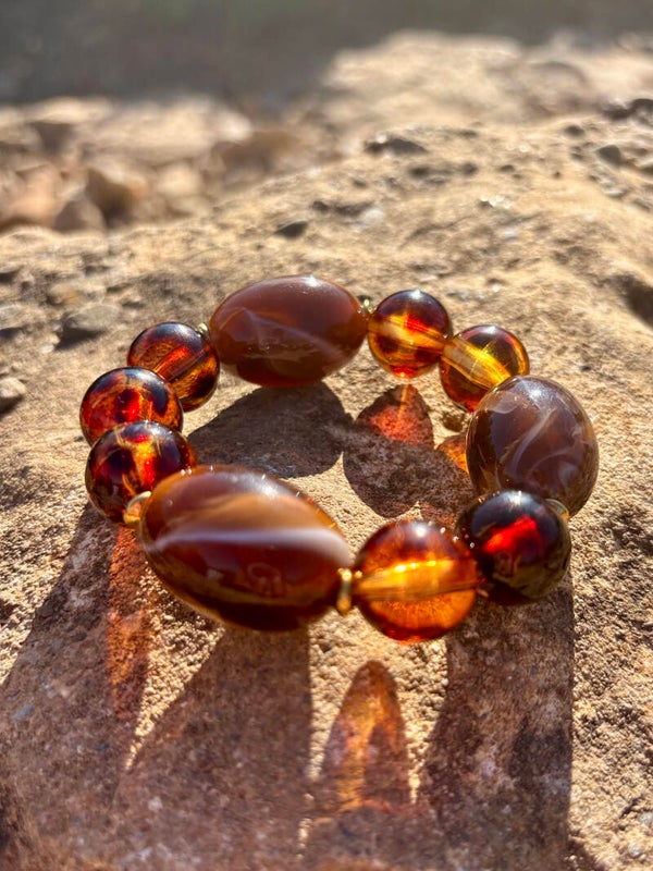 Bracelet perles brunes