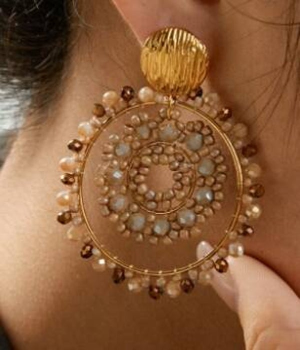 Boucles d'oreilles pendantes cercles Eliza