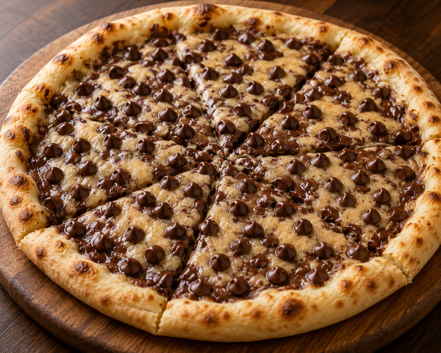 Chocolate chip pizza