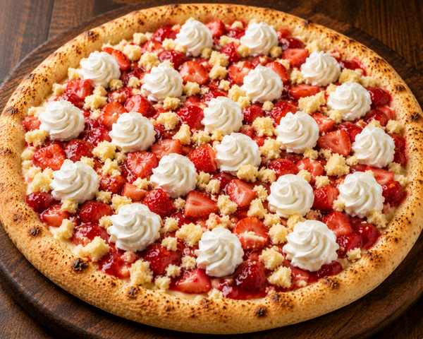 Strawberry shortcake pizza