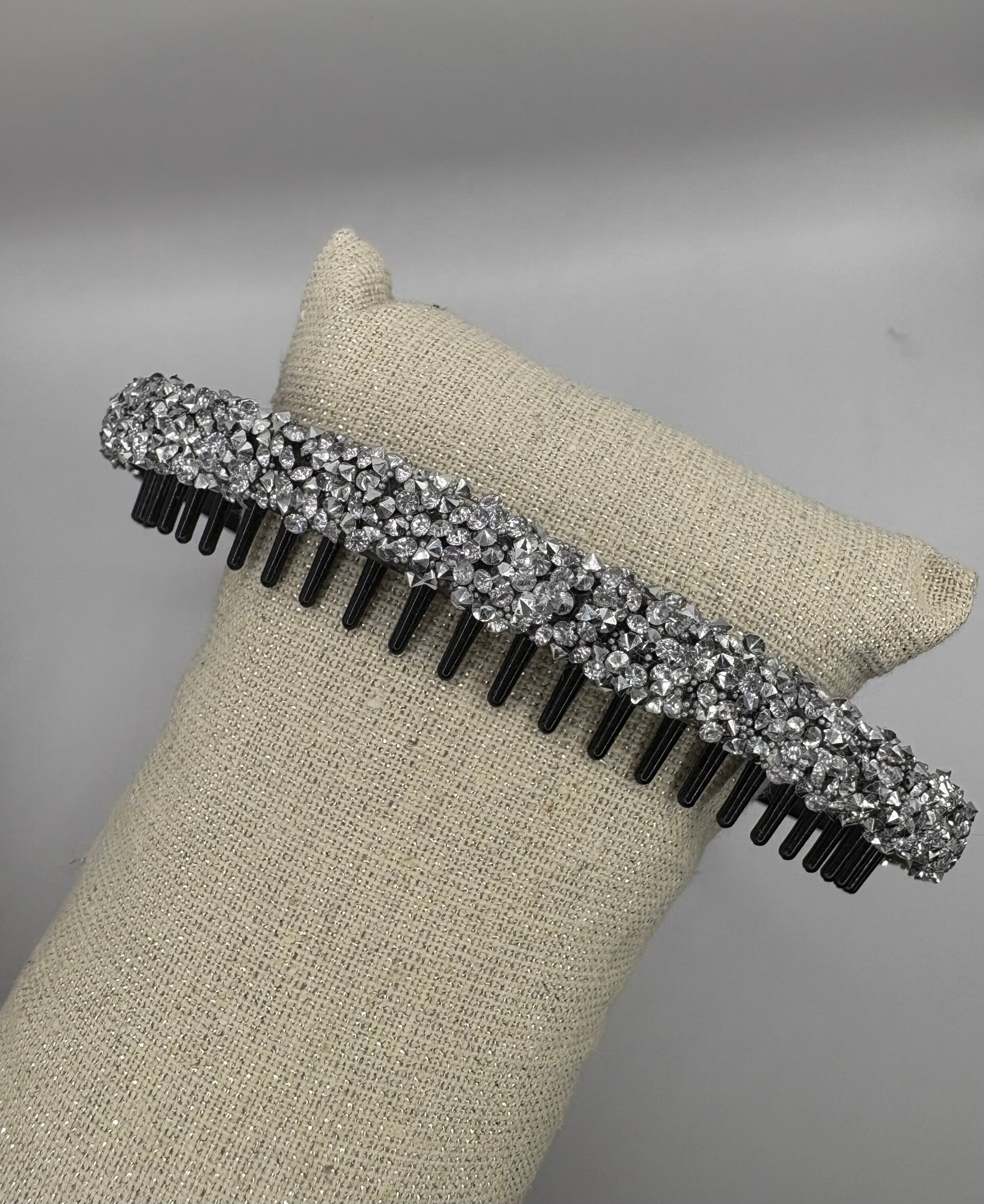 haarband met steentjes zilver