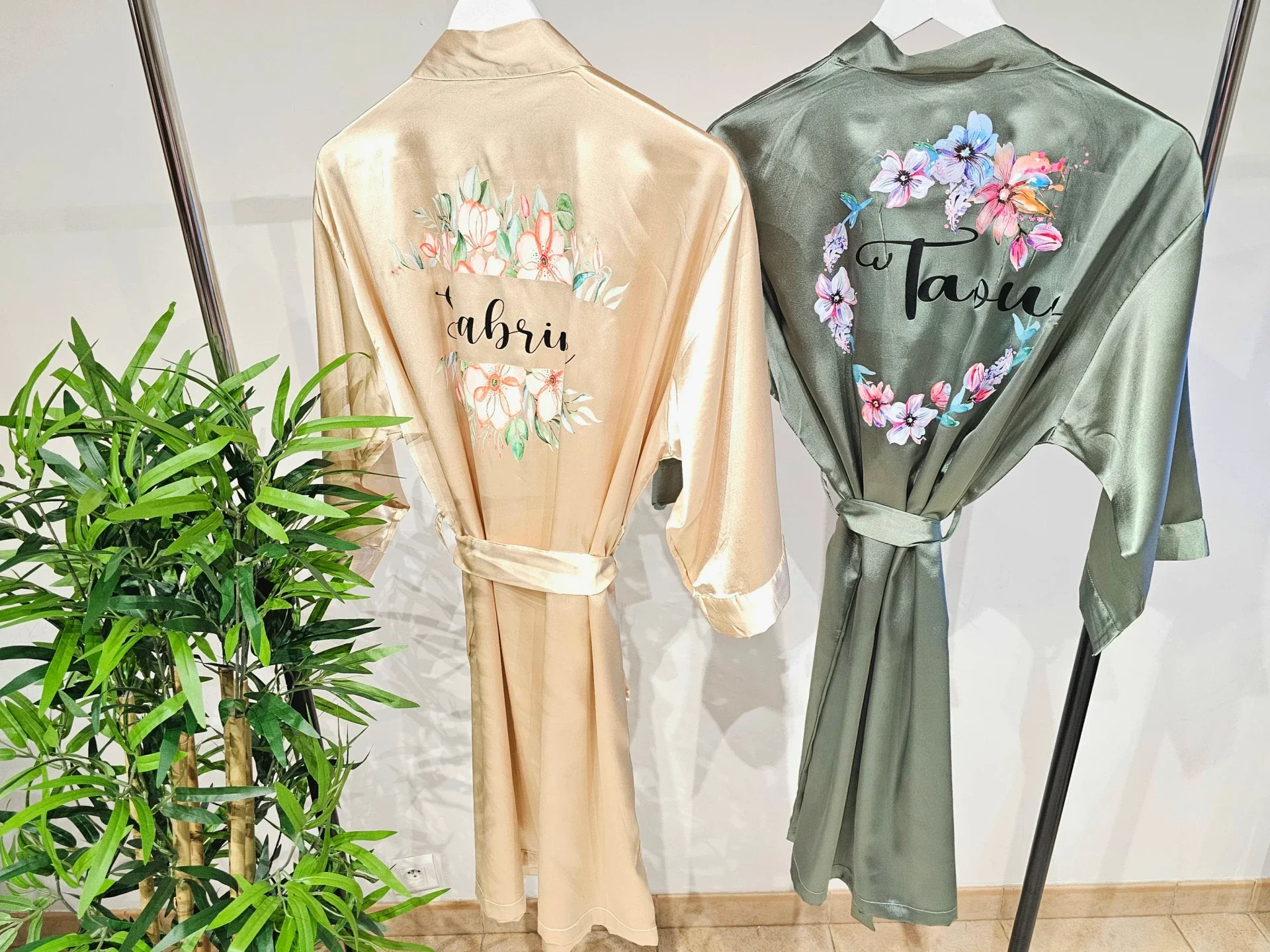 peignoir personnalisé, robe en satin, robe de demoiselle d'honneur