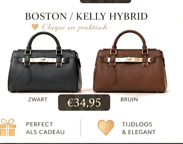 Boston / Kelly Hybrid Handtas – Chique & Praktisch