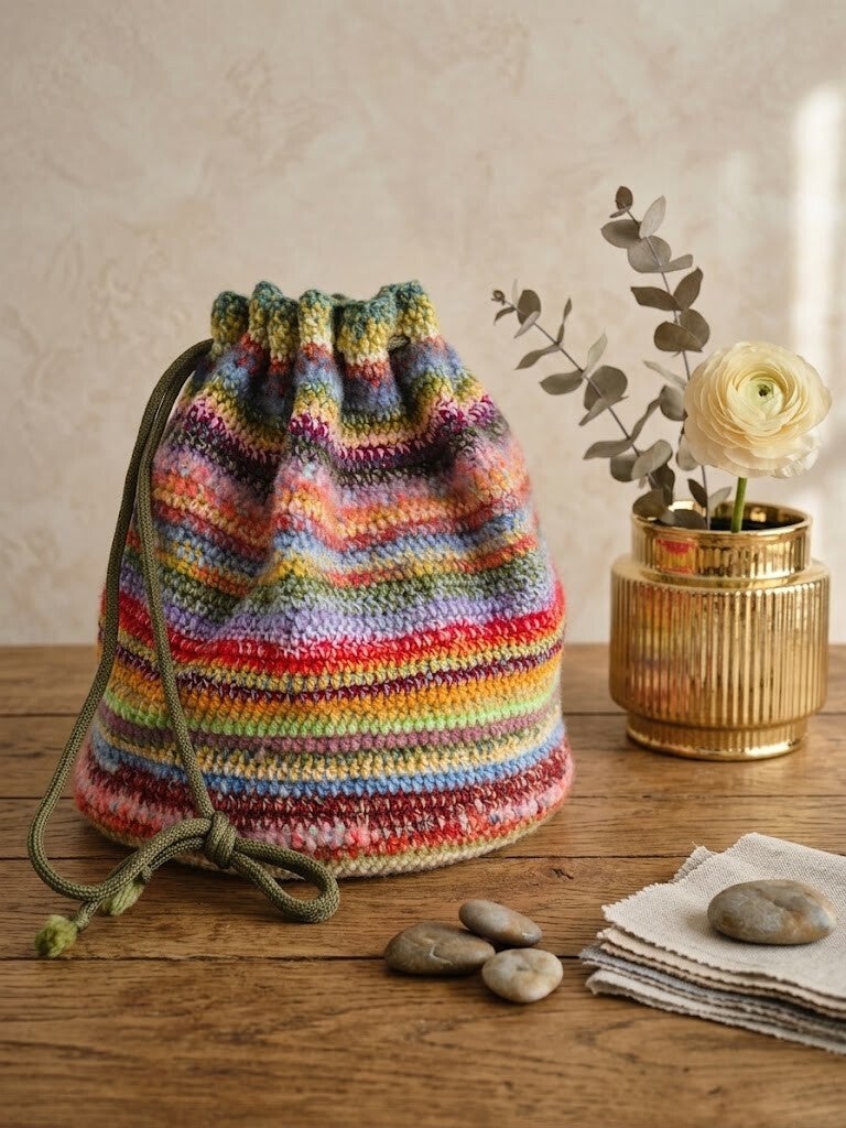 Kleurrijke Gehaakte Buideltas - Unieke Boho Bucket Bag