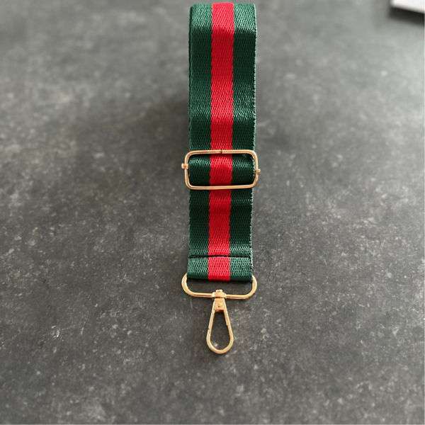 Bag strap / Tassenriem groen en rood streep