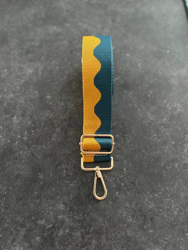 Bag strap / Tassenriem blauw en geel